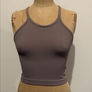 Free People Movement Happiness Runs Mocha Brown Ribbed Women's Tank Top XS